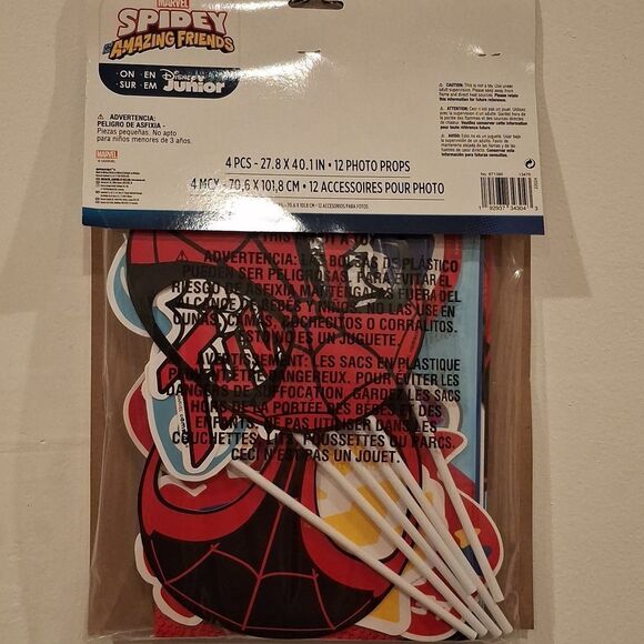 Marvel Spidey Amazing Friends Large Backdrop with 12 Photo Props - Picture 4 of 5